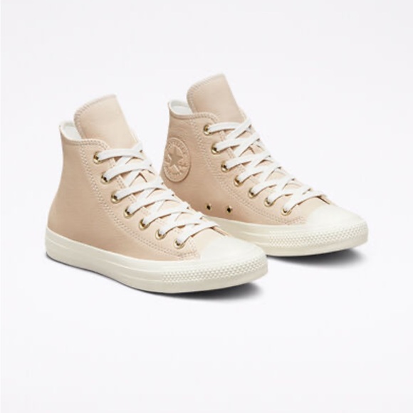 Chuck Taylor All Star Earthy Neutrals leather high top sneakers size 7.5 - Picture 2 of 16